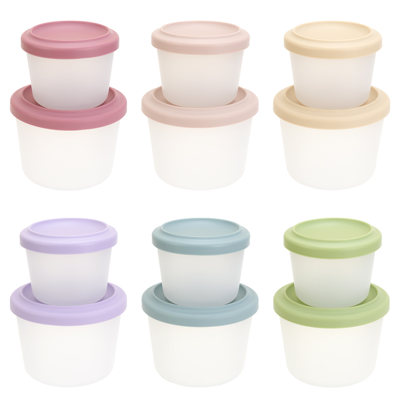 Baby Food Weaning - 2 個 BPA フリーベビーフード収納ボックス蓋付きラウンドシリコンポータブル幼児用給餌容器子供離乳食器