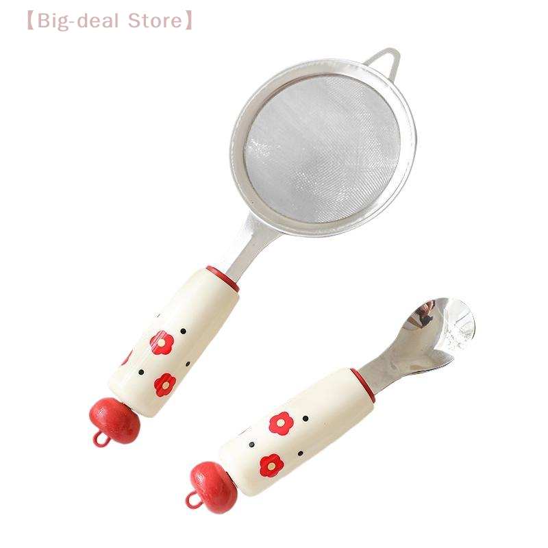 Baby Kitchen Food - 【M】1個入り ドーパミンキッチン ベビーフードツール ステンレス製卵黄分離器 メッシュふるいフィルタースプーン 補助食品用具