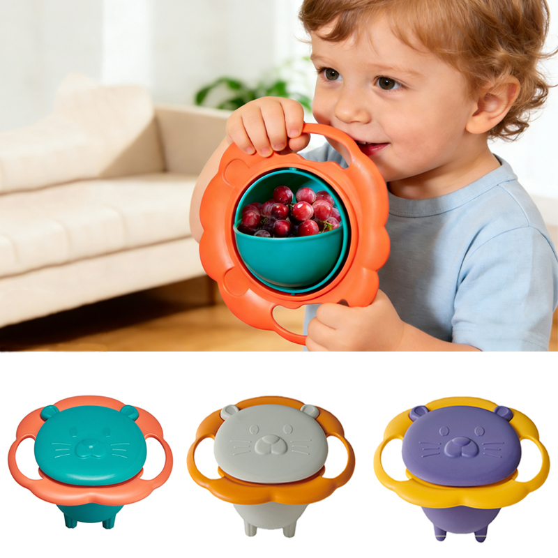 Baby Food Grinding Bowl - ベビージャイロボウル実用的なデザイン子供ロータリーバランスノベルティジャイロ 360 回転こぼれ防止固体給餌皿子供プレート
