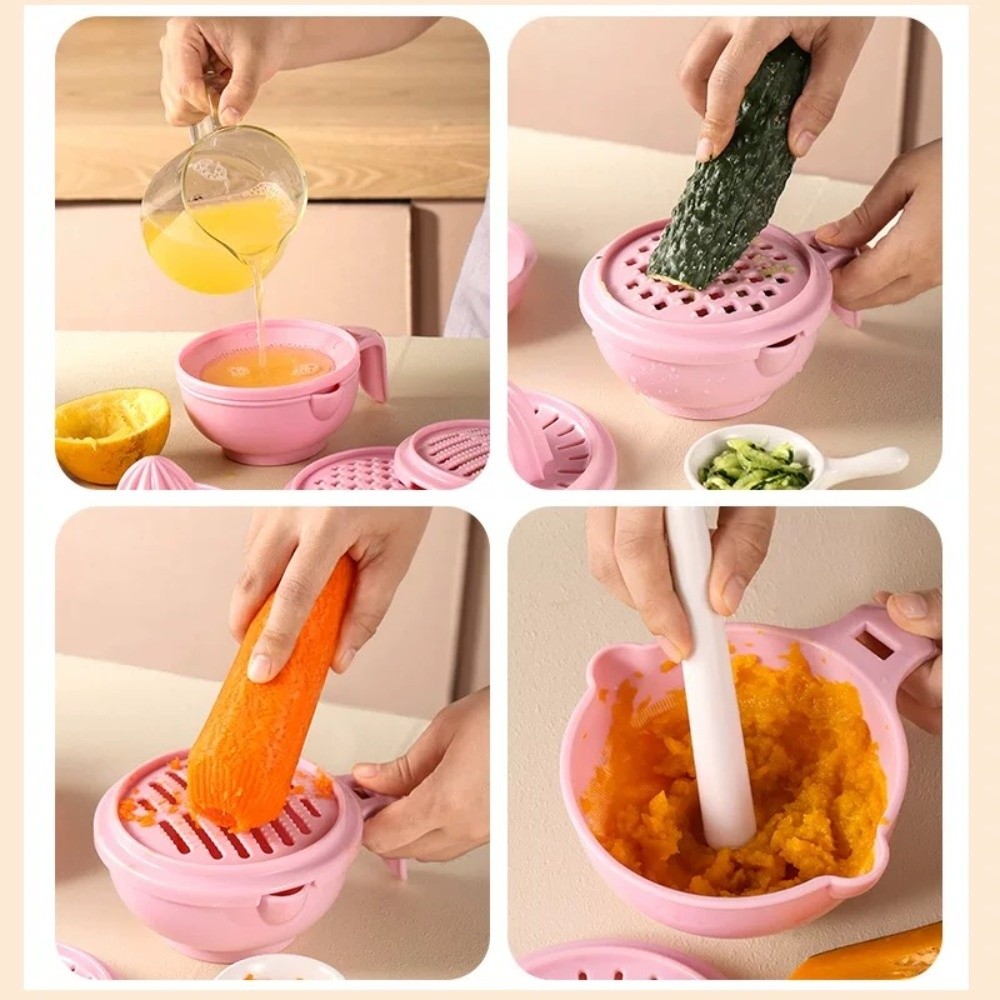 Baby Food Grinding Bowl - 単色ベビーフードグラインディングボウル手作り多機能フルーツピューレグレーター手動操作簡単使用マニュアルグラインダー