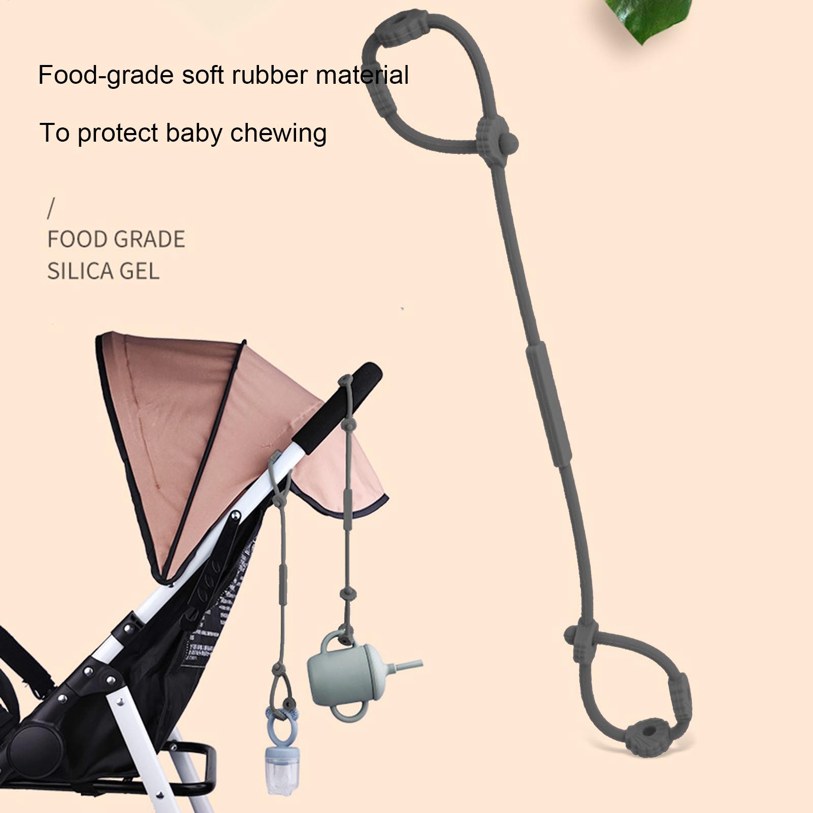 Baby Food Eating Chair - シリコーンベビーおもちゃストラップ食品グレードのベビーおもちゃ安全チェーン調節可能なベビーカー用品ベビーカー用ハイチェアベビーベッドボトル
