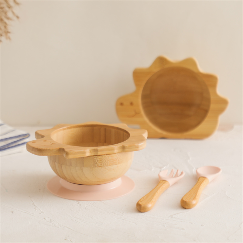 赤ちゃんの恐竜の食器,木製のプレート,ボウル,シリコン吸引, - Baby Food Dispensing Spoon のレビューと価格