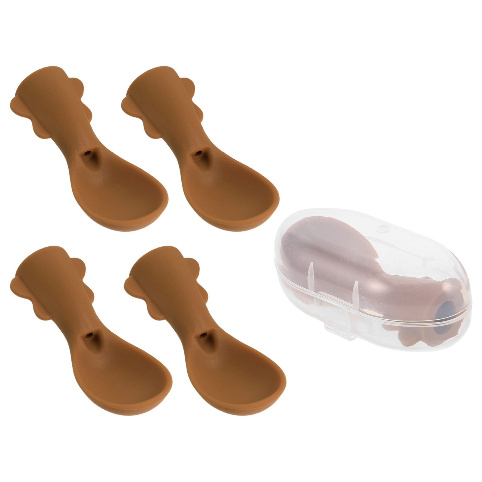 5個入り、離乳食用スプーンアタッチメント、柔らかいシリコン製 - Baby Food Weaning のレビューと価格