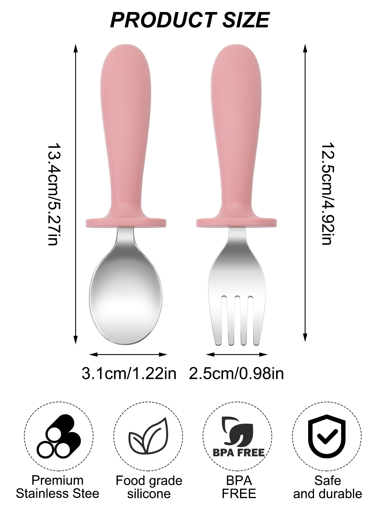 2 個ステンレス鋼フォークスプーンセット赤ちゃん離乳幼児自己 - Baby Food Weaning のレビューと価格