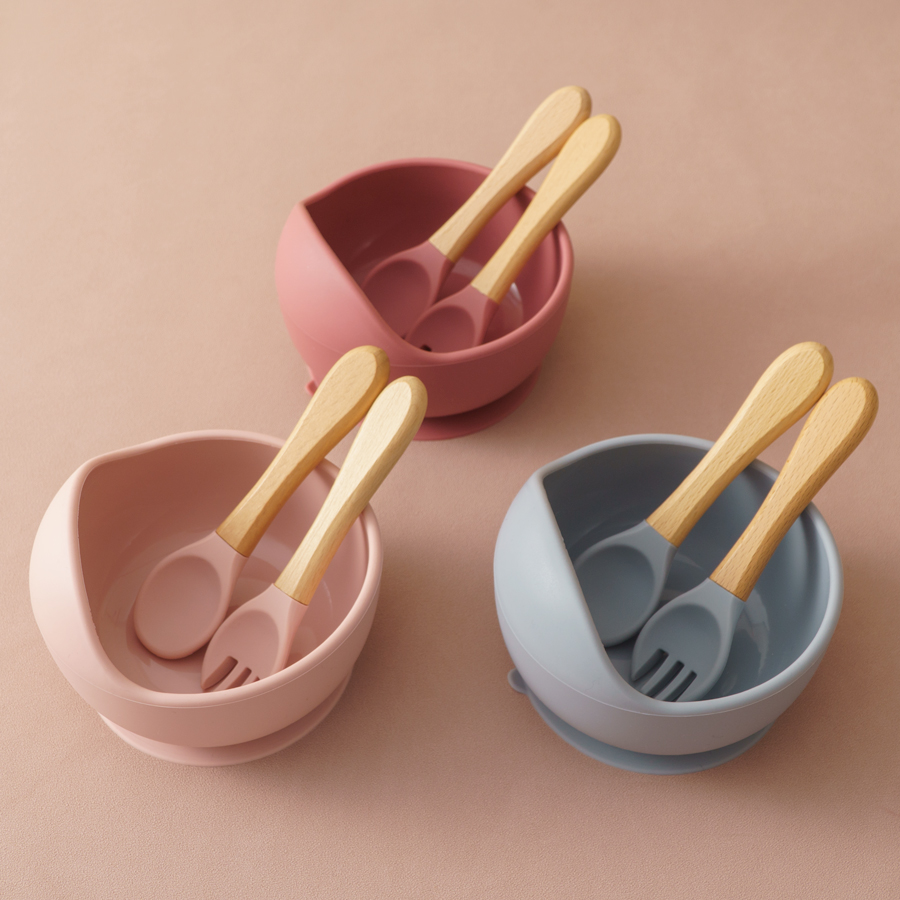 3 個のシリコンベビー給餌ボウルセットベビー学習食器吸引ボウ - Baby Food Dispensing Spoon のレビューと価格