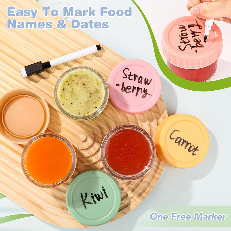 120ml 6個入り 食品グレードガラス製ベビーフードジャー - Baby Food Oats のレビューと価格