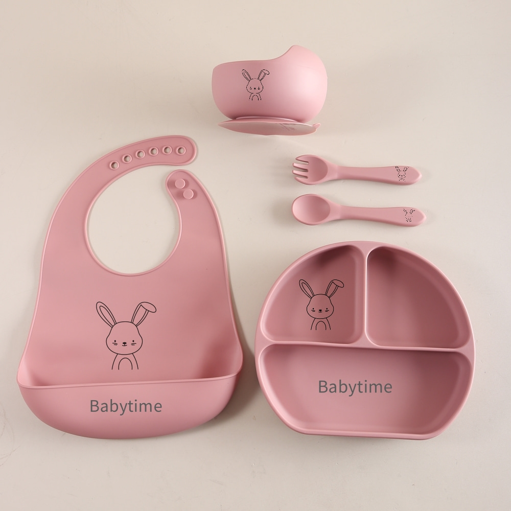 5点セットのベビー食器セット。食品グレードのシリコン製で、よ - Baby Food Weaning のレビューと価格