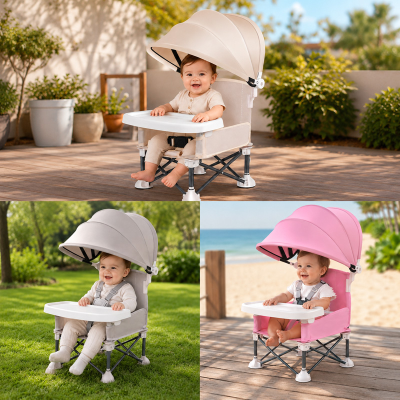 折りたたみベビー食事椅子 オーニング付き 屋外旅行 ポータブ - Baby Food Eating Chair のレビューと価格