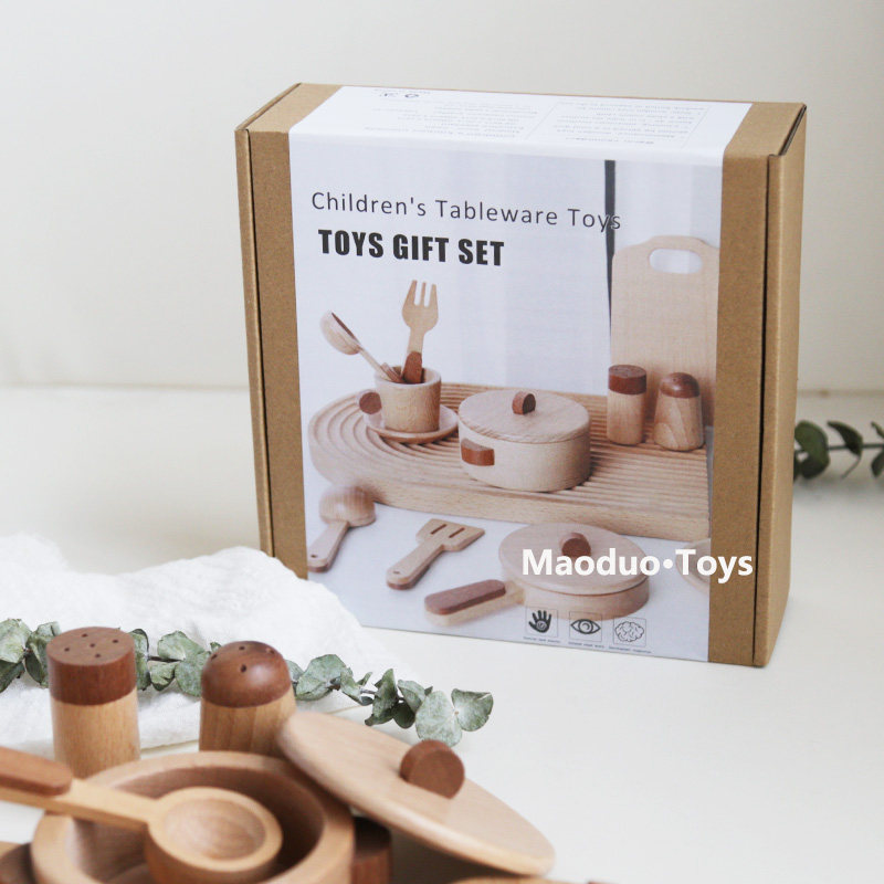マオドゥオ おもちゃ ブナ材製 キッズキッチン プレイセット - Baby Kitchen Food のレビューと価格