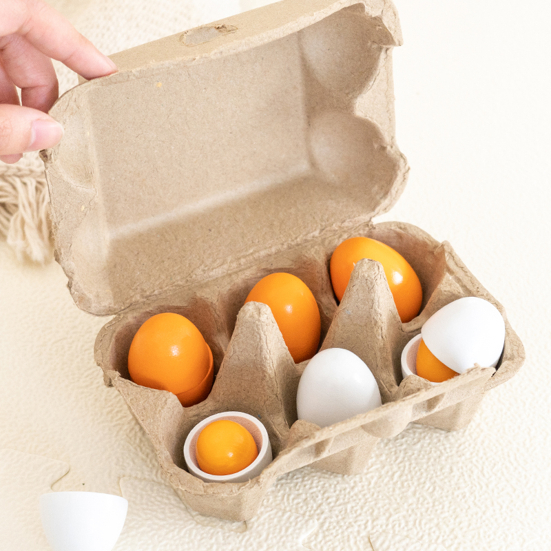 6 個の木製卵おもちゃ卵キッチンおもちゃ子供遊び食品調理キッ - Baby Food Under 1 Year のレビューと価格