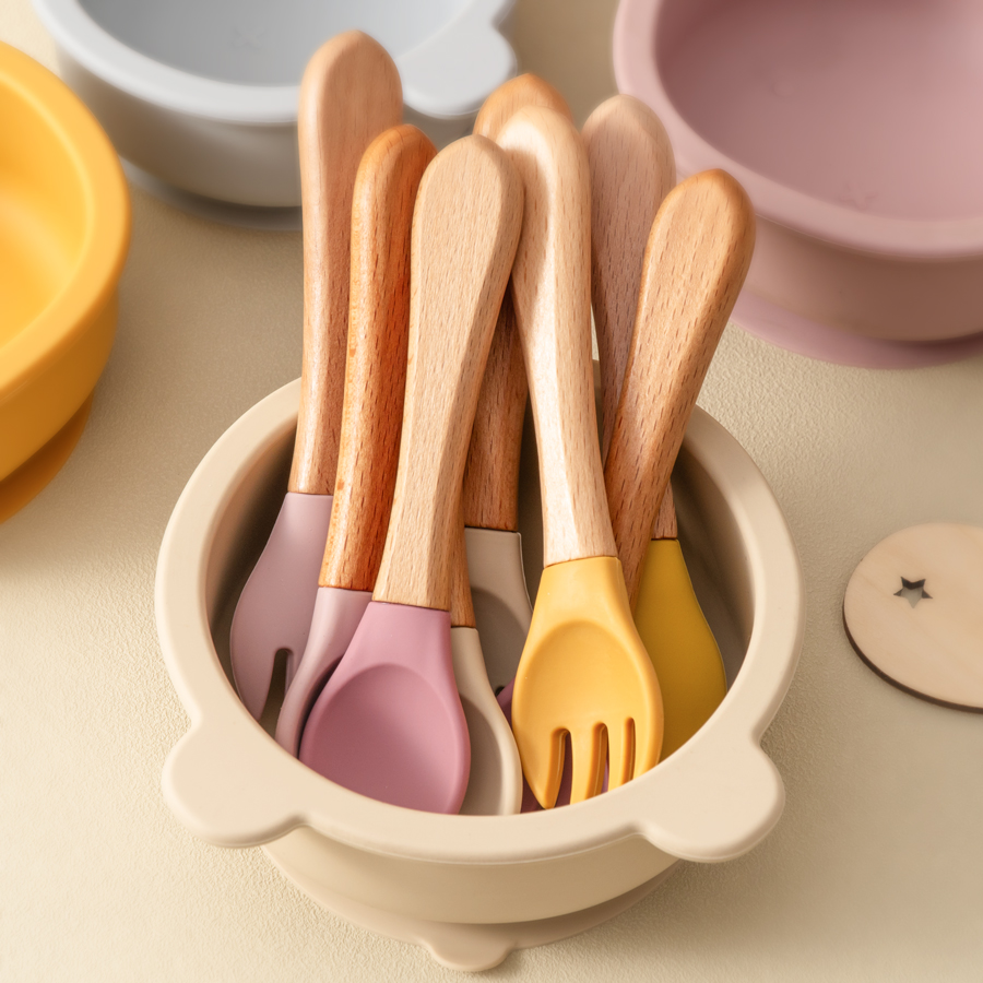 2 個ベビー学習スプーン食器セット食品グレードの木製ハンドル - Baby Food Dispensing Spoon のレビューと価格