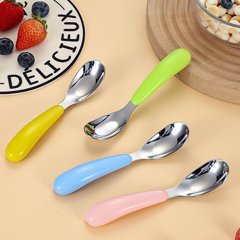 創造的なステンレス製幼児用離乳食スプーン、食品グレードの平底 - Baby Food Weaning のレビューと価格